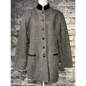 International Scene Womens Jacket  Medium Gray Wool Coat Fully Lined‎